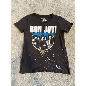 Chaser Women's Graphic Bon Jovi Short Sleeve T-Shirt Sz. XS